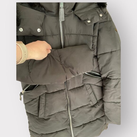 Derek Lam 10 Crosby Women's Size S Black Faux Fur Lined Convertible Coat/Vest - Picture 7 of 16